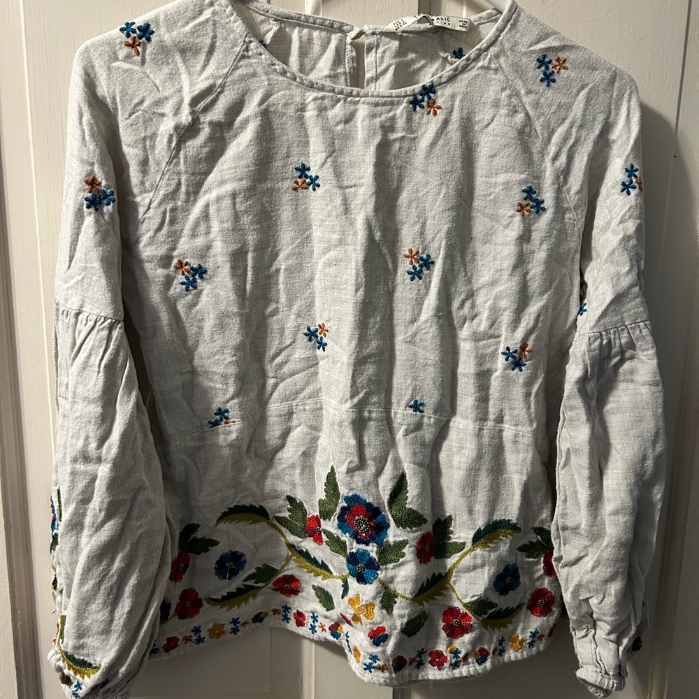 Zara long sleeve SMALL top. Boho
